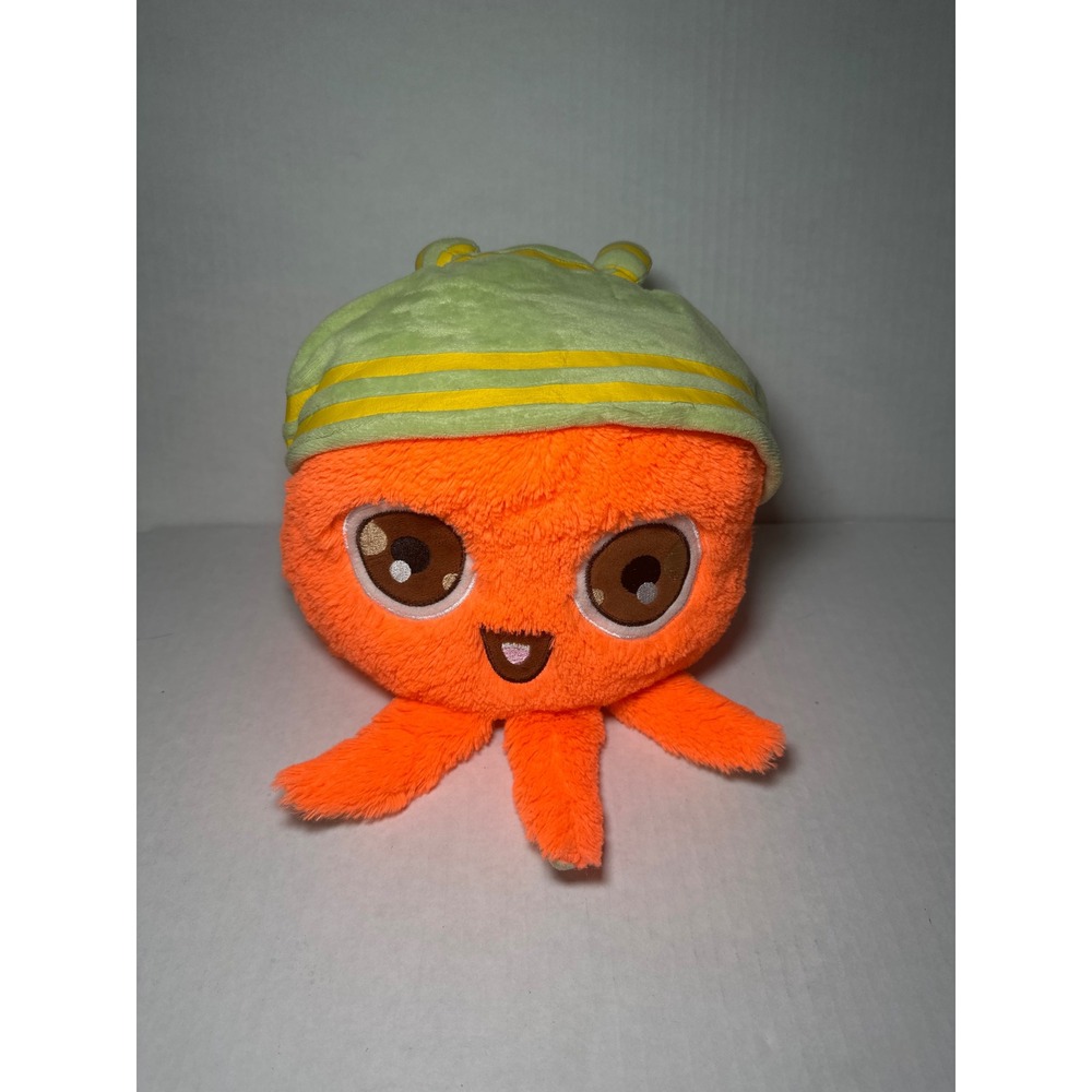 Noahs Ark Animal Workshop Orange Octopus Plush 8 Inch Stuffed Animal with Hat